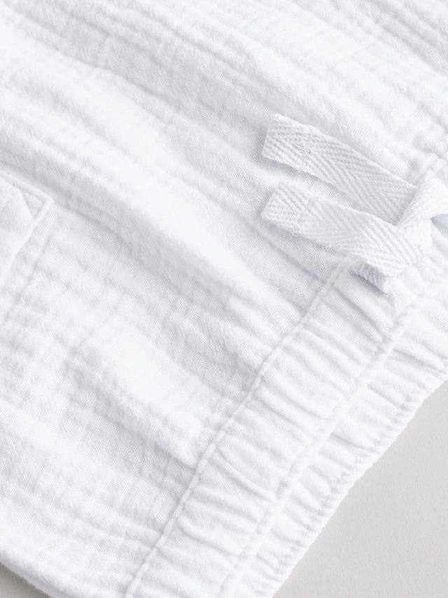 |BabyBoy| Conjunto De Blusa e Shorts 100% Algodão Para Bebê, Tecido De Gaze Branca (0 meses a 2 anos)