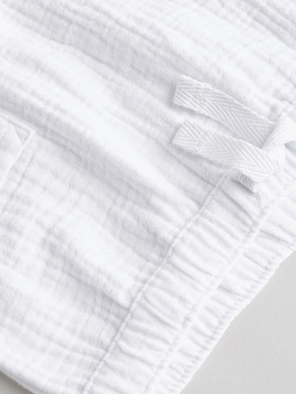 |BabyBoy| Conjunto De Blusa e Shorts 100% Algodão Para Bebê, Tecido De Gaze Branca (0 meses a 2 anos)