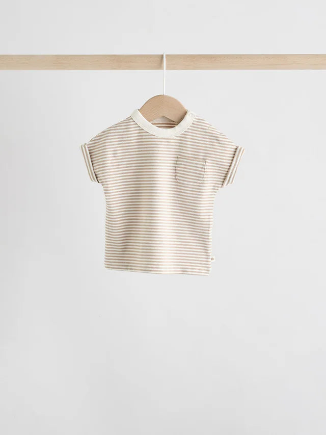 |BabyBoy| Conjunto Com 4 Camisetas De Manga Curta Neutras Para Bebês (0 meses a 2 anos)