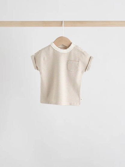 |BabyBoy| Conjunto Com 4 Camisetas De Manga Curta Neutras Para Bebês (0 meses a 2 anos)