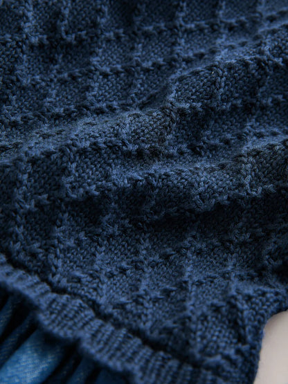 |Girl| Vestido Jeans Azul De Malha (3 meses a 7 anos)