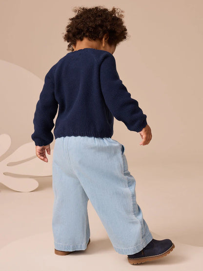 |Girl| Conjunto De Calça Jeans e Suéter Sunflower Blue Denim (3 meses a 7 anos)
