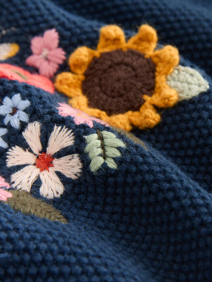 |Girl| Conjunto De Calça Jeans e Suéter Sunflower Blue Denim (3 meses a 7 anos)