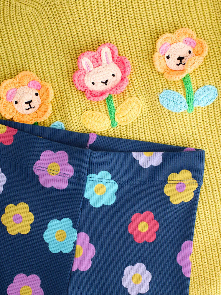 |Girl| Conjunto De Suéter e Leggings Verdes Para Vasos De Flores (3 meses a 7 anos)