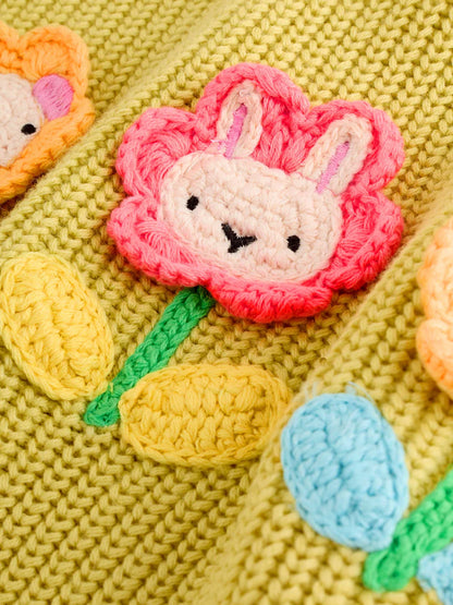 |Girl| Conjunto De Suéter e Leggings Verdes Para Vasos De Flores (3 meses a 7 anos)