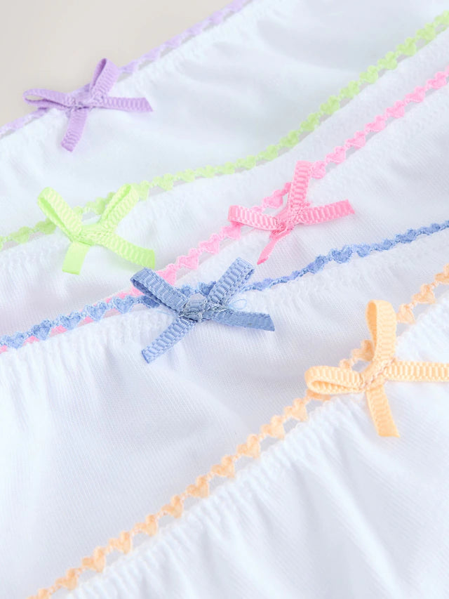 |BigGirl| Pacote Com 10 Calcinhas De Renda Com Contraste De Coração (1,5 a 16 anos)