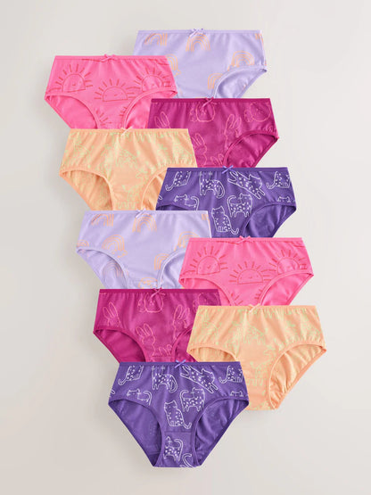 |BigGirl| Cuecas Rosa/Roxas, Pacote Com 10 (1,5 a 16 anos)
