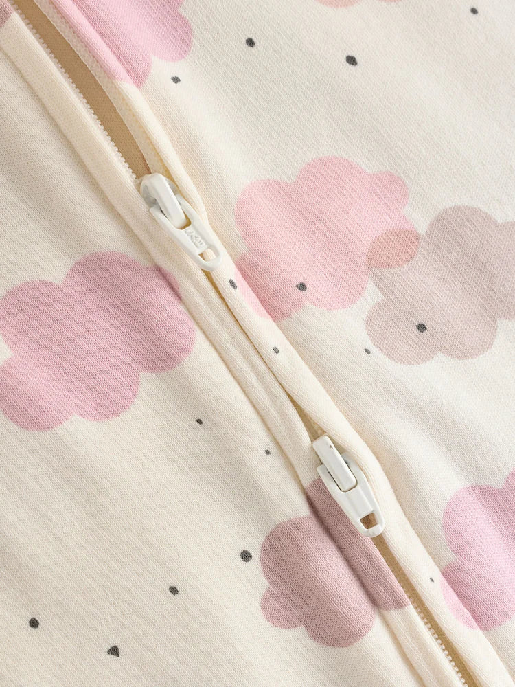 |BabyGirl| Macacão Sem Pés Com Zíper Bidirecional Rosa Para Bebês, Pacote com 4 (0 meses a 3 anos)