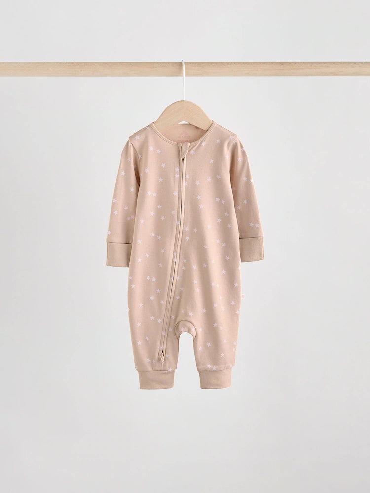 |BabyGirl| Macacão Sem Pés Com Zíper Bidirecional Rosa Para Bebês, Pacote com 4 (0 meses a 3 anos)