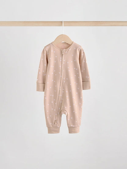 |BabyGirl| Macacão Sem Pés Com Zíper Bidirecional Rosa Para Bebês, Pacote com 4 (0 meses a 3 anos)