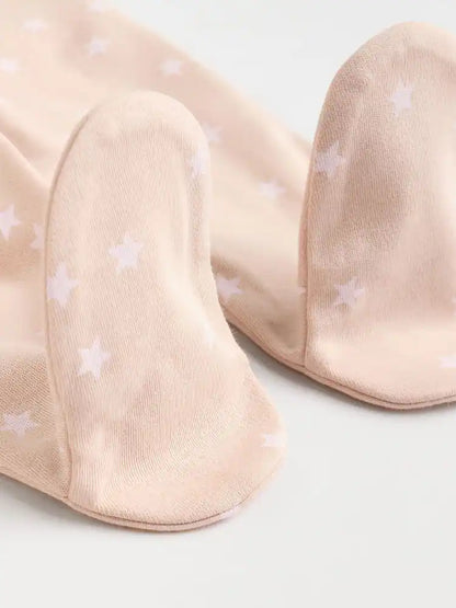 |BabyGirl| Pacote Com 7 Macacões De Dormir Rosa Para Bebês (0 meses a 3 anos)