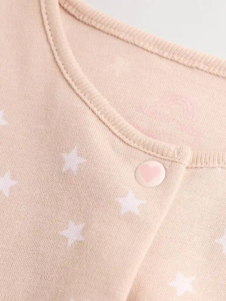 |BabyGirl| Pacote Com 7 Macacões De Dormir Rosa Para Bebês (0 meses a 3 anos)