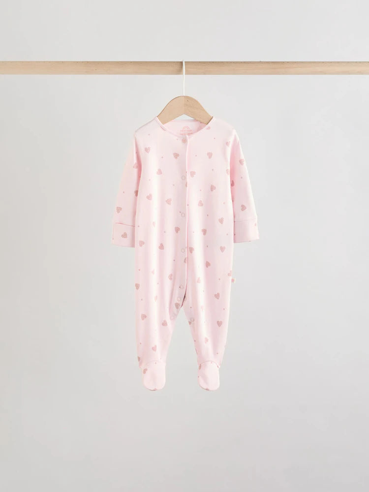 |BabyGirl| Pacote Com 7 Macacões De Dormir Rosa Para Bebês (0 meses a 3 anos)