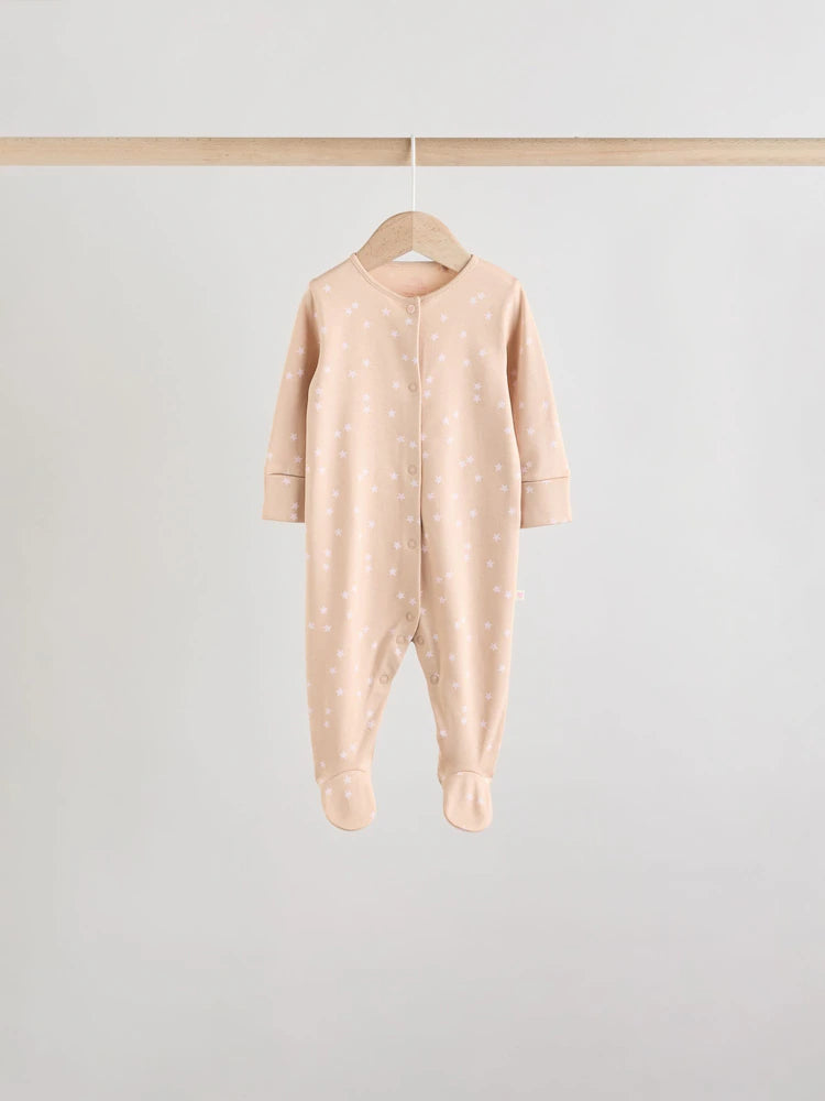 |BabyGirl| Pacote Com 7 Macacões De Dormir Rosa Para Bebês (0 meses a 3 anos)