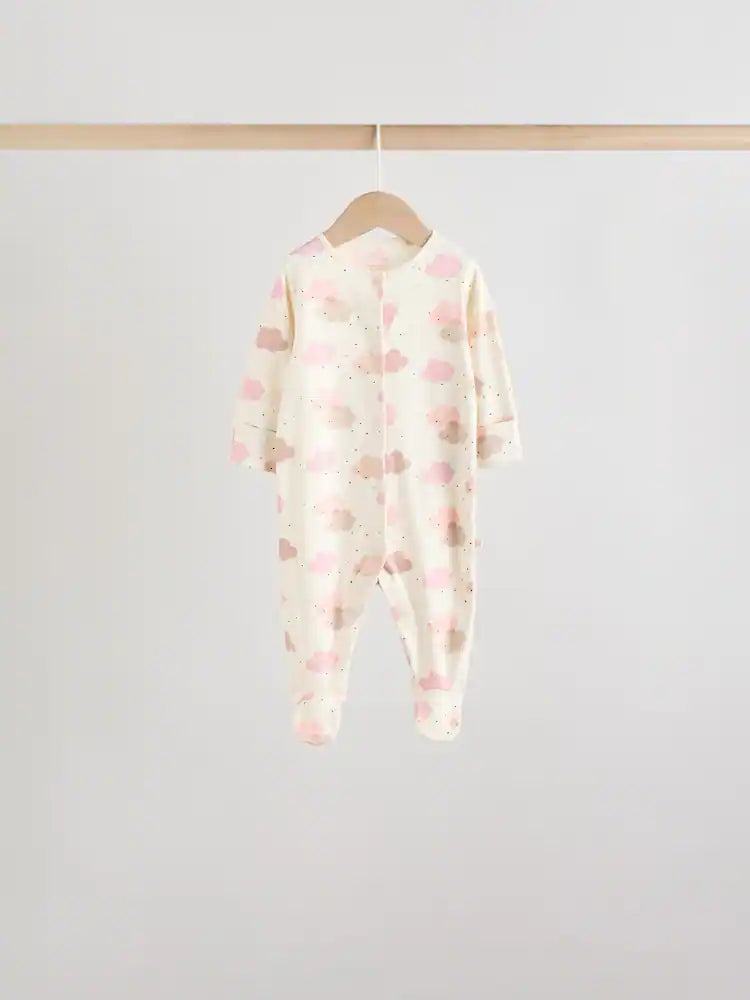 |BabyGirl| Pacote Com 7 Macacões De Dormir Rosa Para Bebês (0 meses a 3 anos)