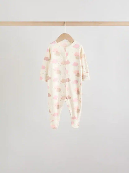 |BabyGirl| Pacote Com 7 Macacões De Dormir Rosa Para Bebês (0 meses a 3 anos)