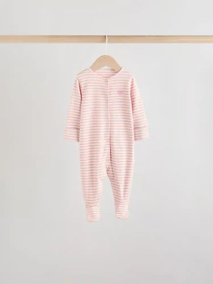 |BabyGirl| Pacote Com 7 Macacões De Dormir Rosa Para Bebês (0 meses a 3 anos)