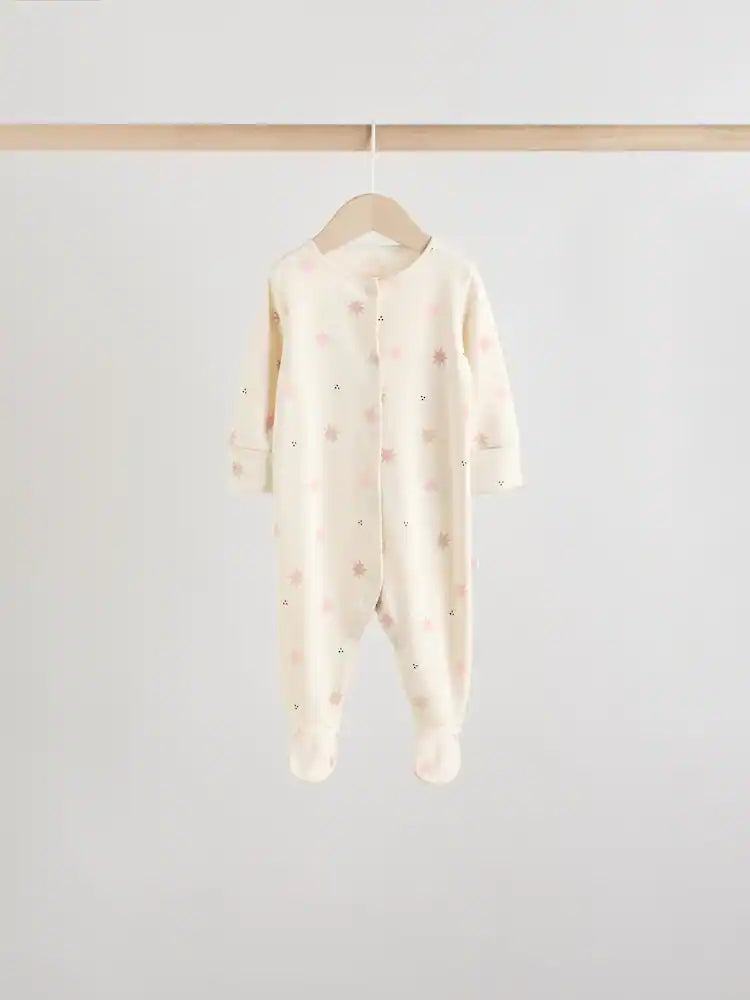 |BabyGirl| Pacote Com 7 Macacões De Dormir Rosa Para Bebês (0 meses a 3 anos)