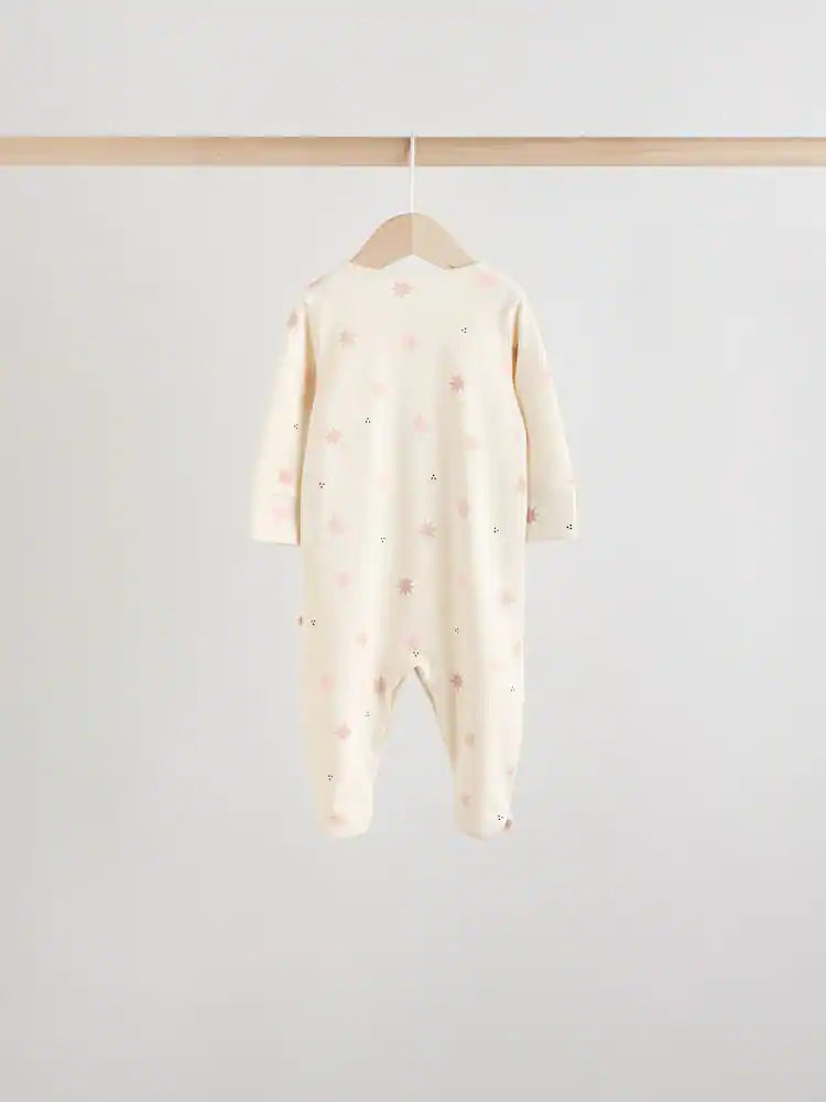 |BabyGirl| Pacote Com 7 Macacões De Dormir Rosa Para Bebês (0 meses a 3 anos)