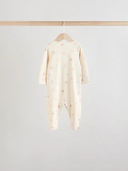 |BabyGirl| Pacote Com 7 Macacões De Dormir Rosa Para Bebês (0 meses a 3 anos)