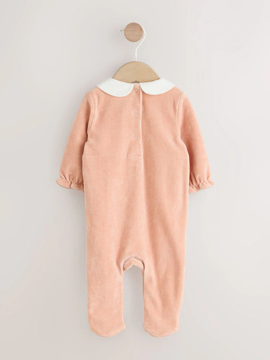 |BabyGirl| Macacão De Veludo Rosa Para Bebê (0 meses a 3 anos)