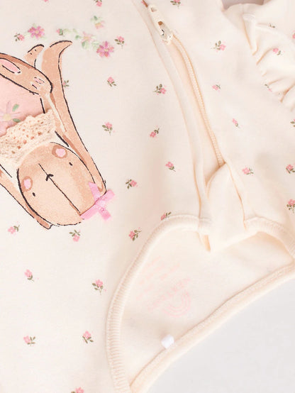 |BabyGirl| Pacote Com 3 Macacões De Dormir Com Zíper Bidirecional Rosa Para Bebê