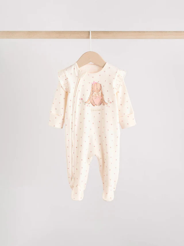 |BabyGirl| Pacote Com 3 Macacões De Dormir Com Zíper Bidirecional Rosa Para Bebê