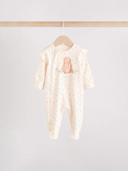 |BabyGirl| Pacote Com 3 Macacões De Dormir Com Zíper Bidirecional Rosa Para Bebê