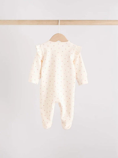 |BabyGirl| Pacote Com 3 Macacões De Dormir Com Zíper Bidirecional Rosa Para Bebê