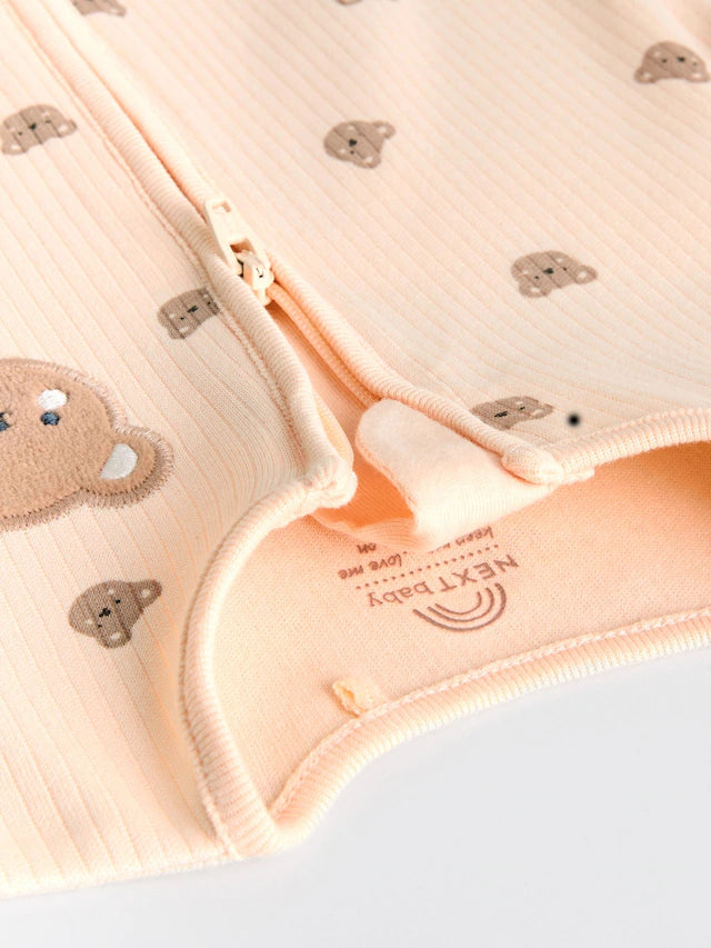 |BabyBoy| Macacão De Dormir Marrom Com Zíper Bidirecional Para Bebês, Pacote com 4 (0 meses a 2 anos)