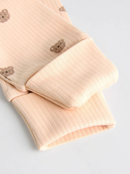 |BabyBoy| Macacão De Dormir Marrom Com Zíper Bidirecional Para Bebês, Pacote com 4 (0 meses a 2 anos)