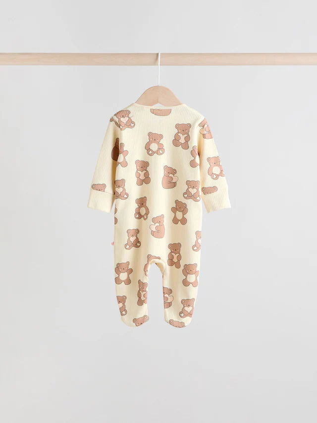 |BabyBoy| Macacão De Dormir Marrom Com Zíper Bidirecional Para Bebês, Pacote com 4 (0 meses a 2 anos)