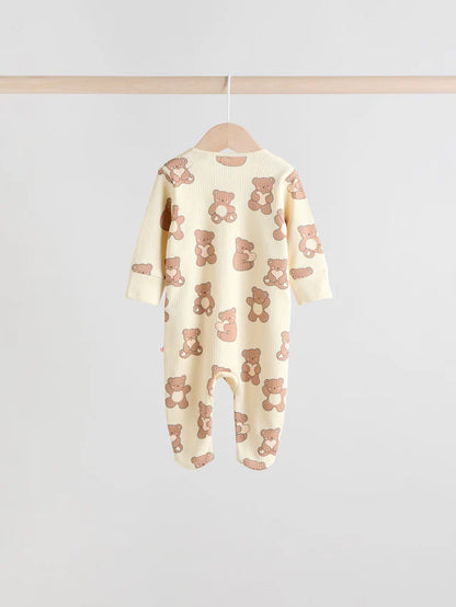 |BabyBoy| Macacão De Dormir Marrom Com Zíper Bidirecional Para Bebês, Pacote com 4 (0 meses a 2 anos)
