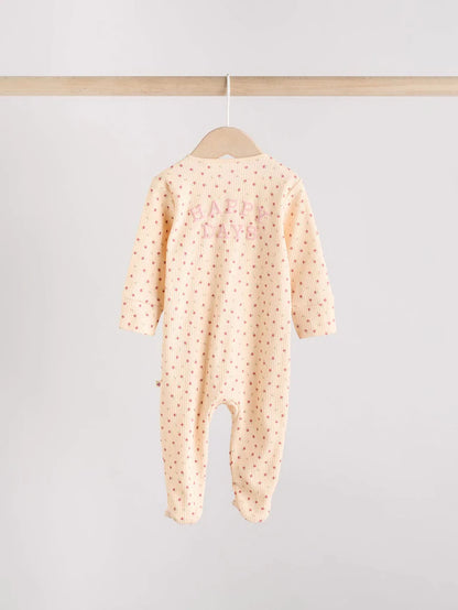 |BabyGirl| Macacão De Dormir Com Estampa Floral e Zíper Bidirecional Rosa Para Bebês, Pacote com 3 (0 meses a 3 anos)