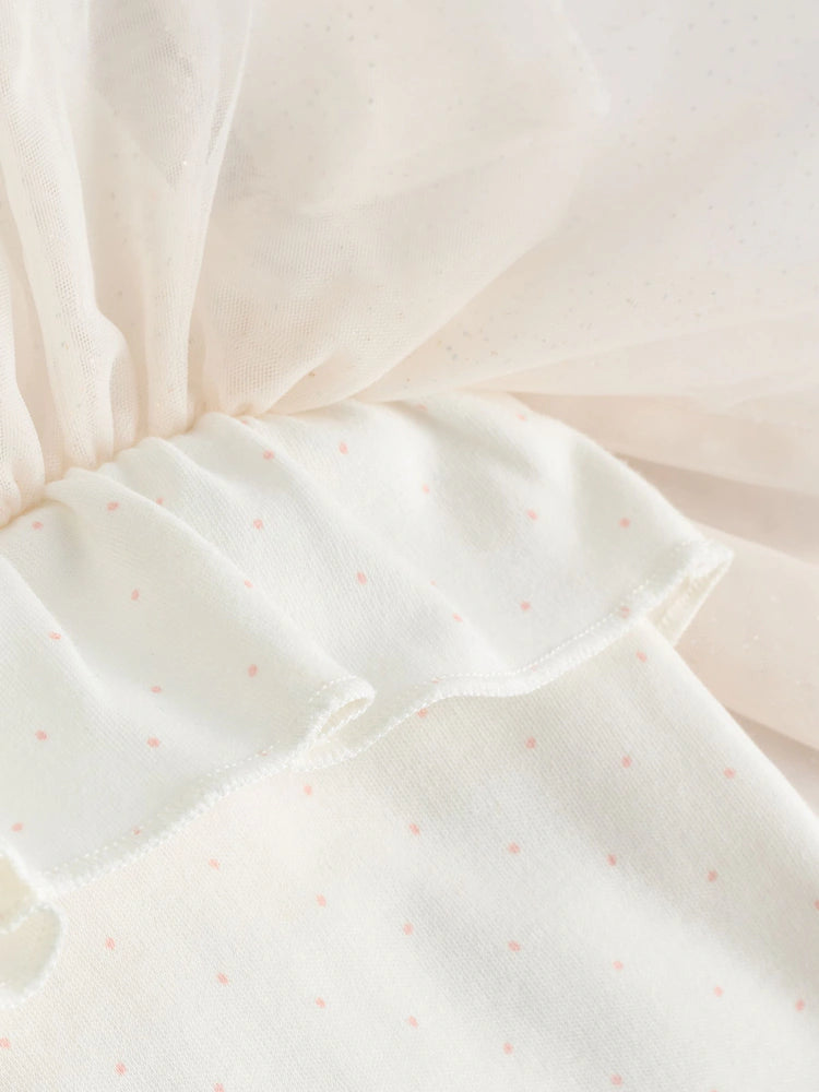 |BabyGirl| Macacão De Dormir Para Bebê Com Tutu De Coelho Cru (0 meses a 2 anos)