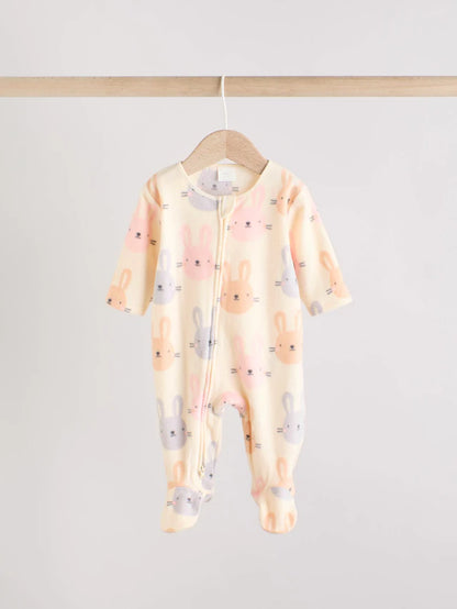 |BabyGirl| Pacote Com 3 Macacões Rosa V&A | FatFace Baby Micro Fleece com Zíper Bidirecional, pacote com 3