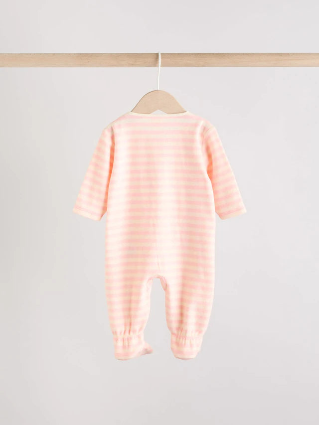 |BabyGirl| Pacote Com 3 Macacões Rosa V&A | FatFace Baby Micro Fleece com Zíper Bidirecional, pacote com 3