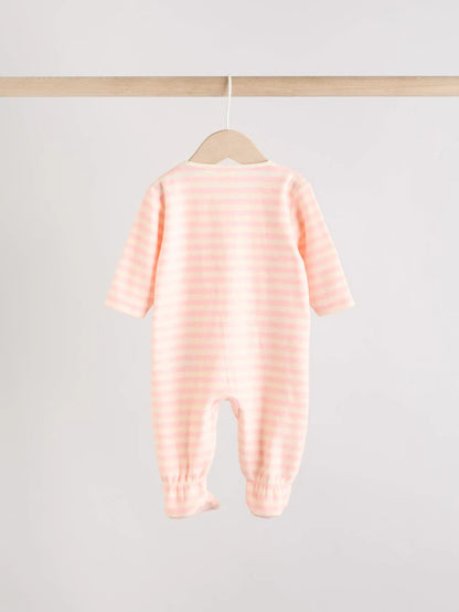 |BabyGirl| Pacote Com 3 Macacões Rosa V&A | FatFace Baby Micro Fleece com Zíper Bidirecional, pacote com 3