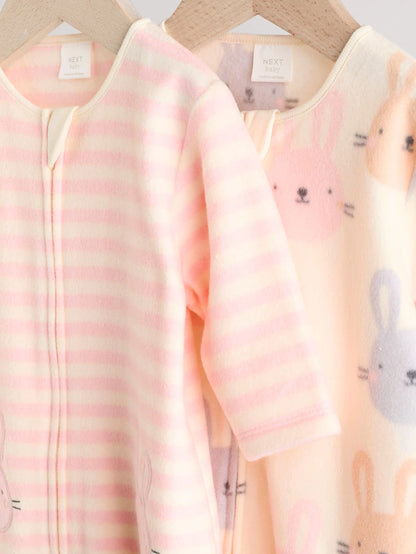 |BabyGirl| Pacote Com 3 Macacões Rosa V&A | FatFace Baby Micro Fleece com Zíper Bidirecional, pacote com 3