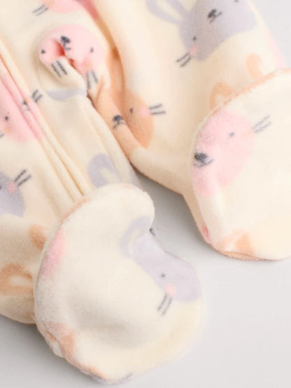 |BabyGirl| Pacote Com 3 Macacões Rosa V&A | FatFace Baby Micro Fleece com Zíper Bidirecional, pacote com 3