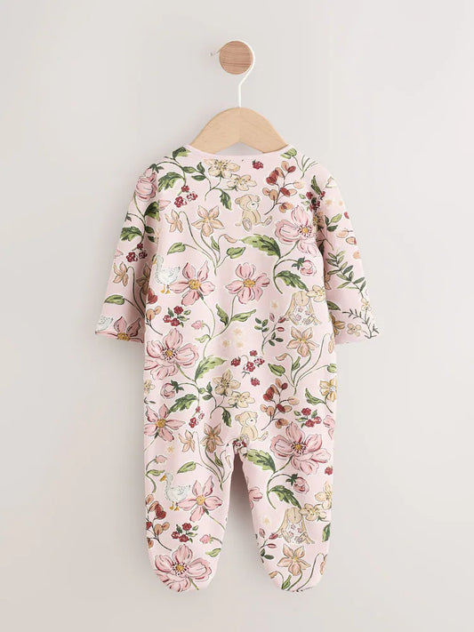 |BabyGirl| Macacão De Dormir Para Bebê Com Forro De Lã Rosa e Zíper Bidirecional