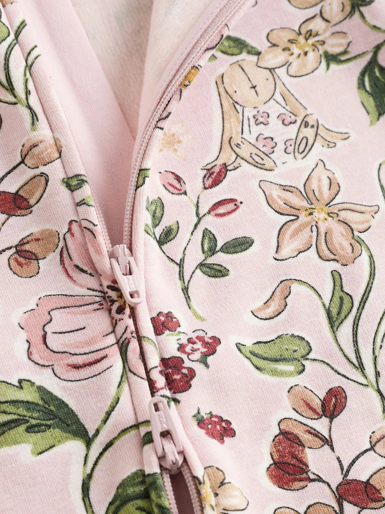 |BabyGirl| Macacão De Dormir Para Bebê Com Forro De Lã Rosa e Zíper Bidirecional