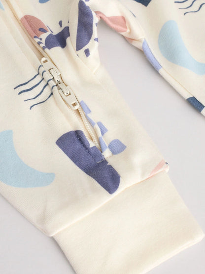 |BabyBoy| Pacote Com 4 Macacões Blue Baby Sem Pés e Com Zíper Bidirecional (0 meses a 3 anos)