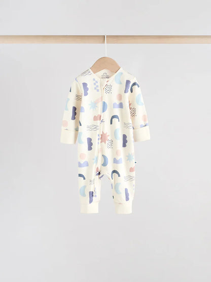 |BabyBoy| Pacote Com 4 Macacões Blue Baby Sem Pés e Com Zíper Bidirecional (0 meses a 3 anos)