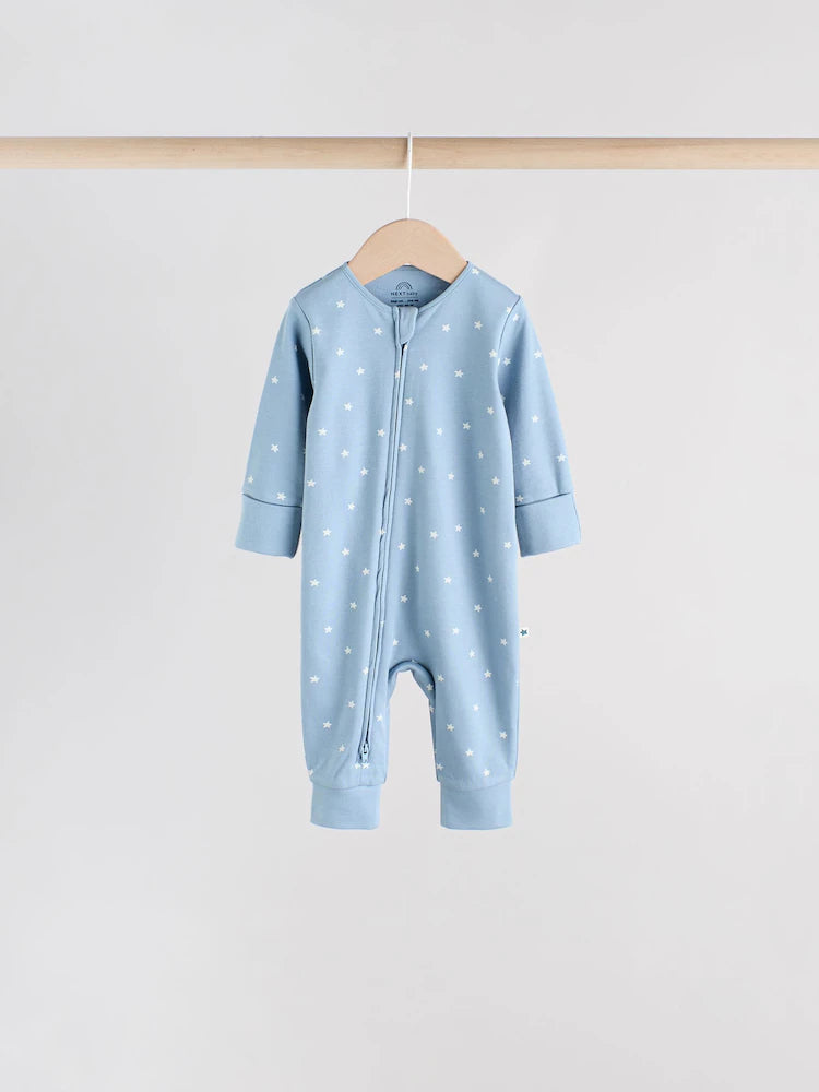 |BabyBoy| Pacote Com 4 Macacões Blue Baby Sem Pés e Com Zíper Bidirecional (0 meses a 3 anos)