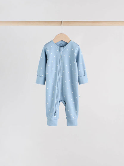 |BabyBoy| Pacote Com 4 Macacões Blue Baby Sem Pés e Com Zíper Bidirecional (0 meses a 3 anos)