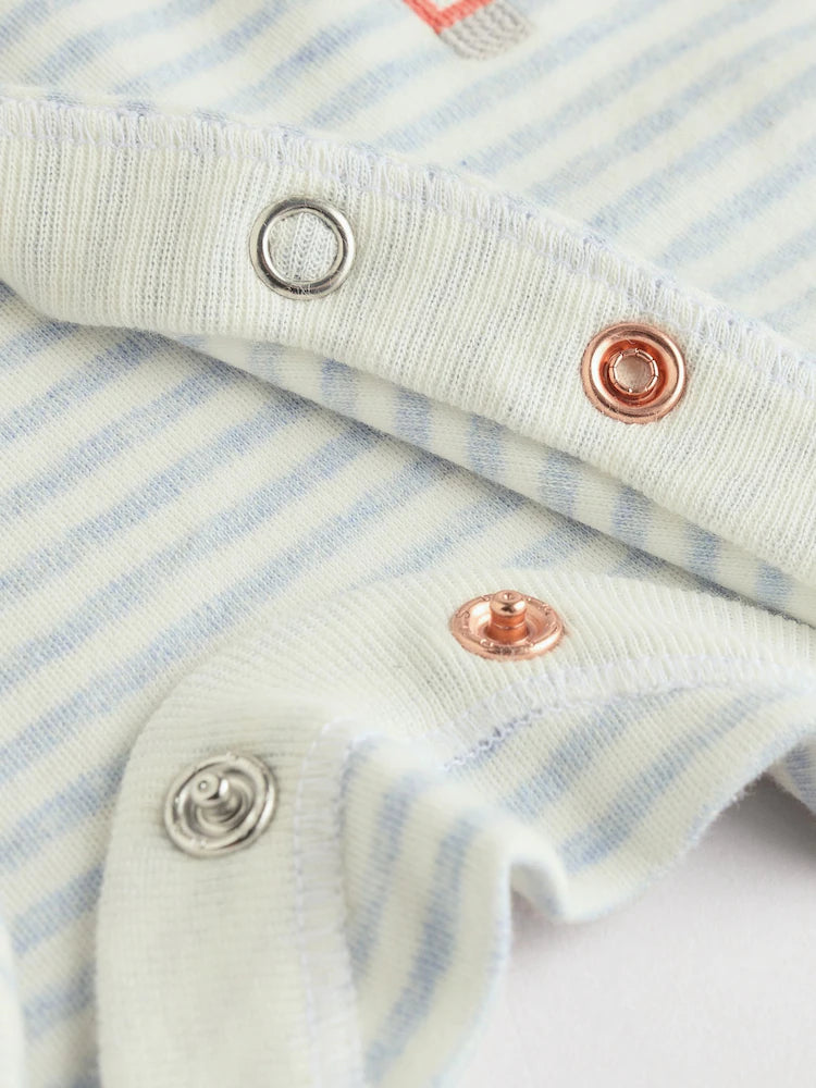 |BabyBoy| Pacote Com 3 Macacões De Dormir Para Bebês Blue London (0 meses a 2 anos)