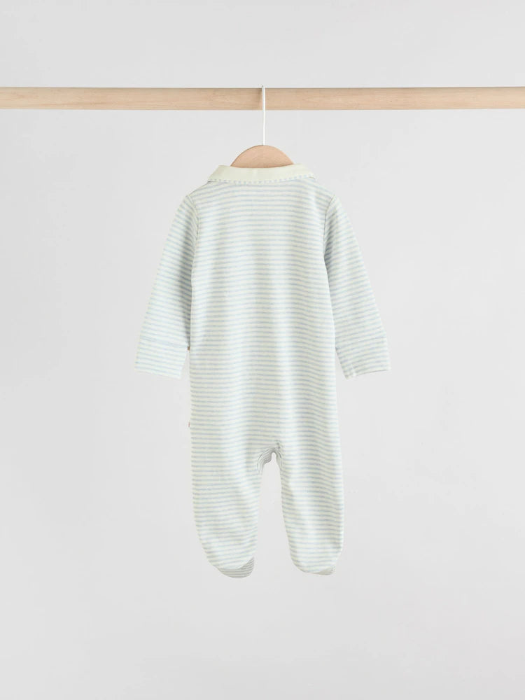 |BabyBoy| Pacote Com 3 Macacões De Dormir Para Bebês Blue London (0 meses a 2 anos)