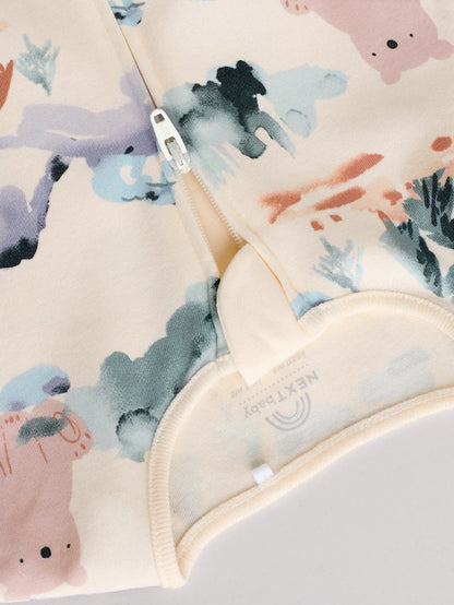 |BabyBoy| Macacão De Dormir Com Zíper Bidirecional Marrom/Laranja Para Bebês, Pacote com 3 (0-2 anos)