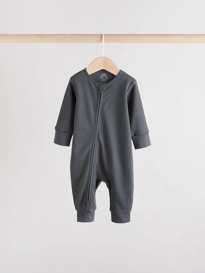 |BabyBoy| Macacão De Dormir Sem Pés Para Bebês, Marrom, Com Zíper Bidirecional, Pacote com 3 (0 meses a 3 anos)